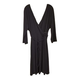 NWT Deep V Faux Wrap Dress Side Ruche Sz 18